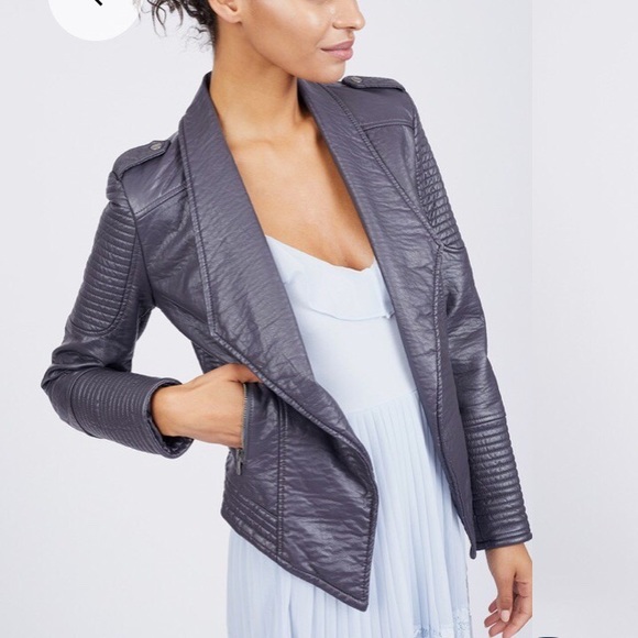 Jack by BB Dakota Jackets & Blazers - 50% OFF BUNDLE‼️ Gray Vegan Leather Moto Jacket